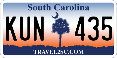 SC license plate KUN435