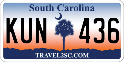 SC license plate KUN436