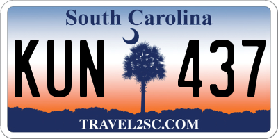 SC license plate KUN437