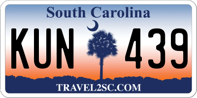 SC license plate KUN439
