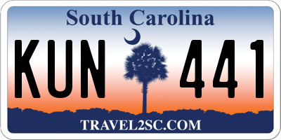 SC license plate KUN441