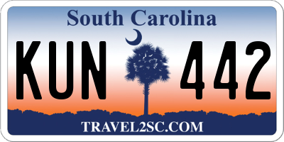 SC license plate KUN442