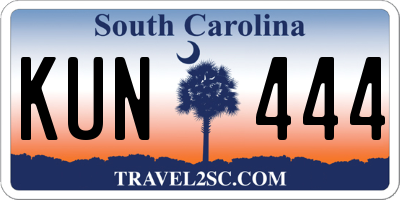 SC license plate KUN444