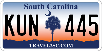 SC license plate KUN445