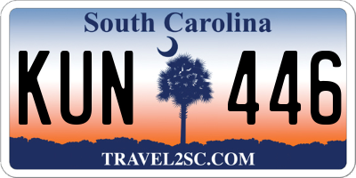 SC license plate KUN446