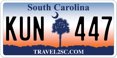 SC license plate KUN447