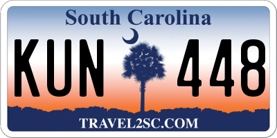 SC license plate KUN448