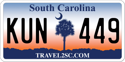 SC license plate KUN449