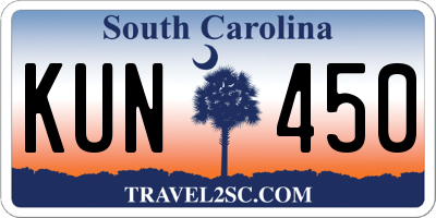 SC license plate KUN450