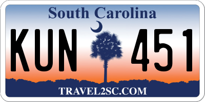 SC license plate KUN451