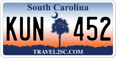 SC license plate KUN452