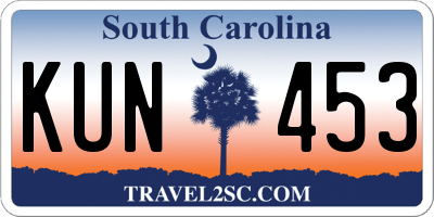 SC license plate KUN453