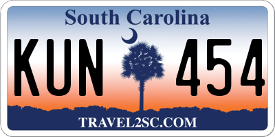 SC license plate KUN454