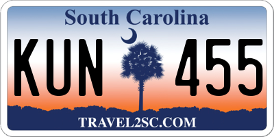 SC license plate KUN455