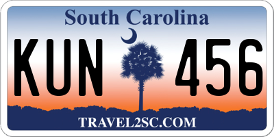 SC license plate KUN456
