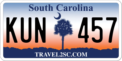 SC license plate KUN457