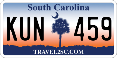 SC license plate KUN459