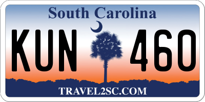 SC license plate KUN460