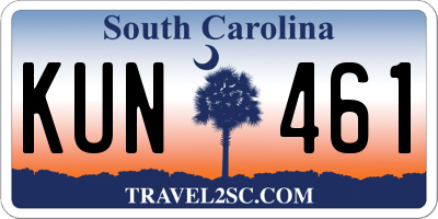 SC license plate KUN461