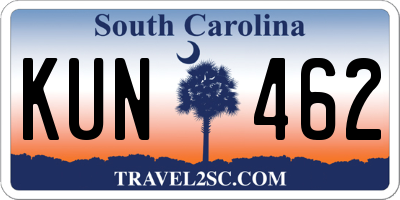 SC license plate KUN462