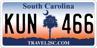 SC license plate KUN466
