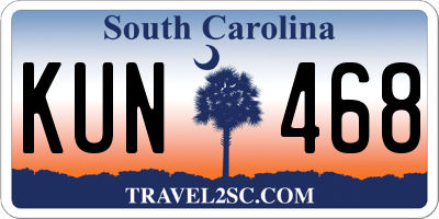 SC license plate KUN468