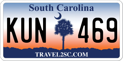 SC license plate KUN469