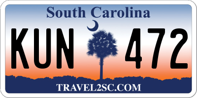 SC license plate KUN472