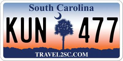 SC license plate KUN477