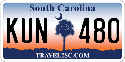 SC license plate KUN480