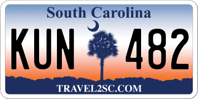 SC license plate KUN482