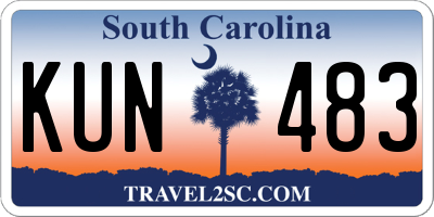 SC license plate KUN483
