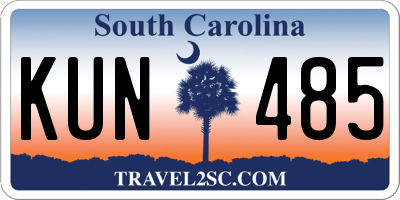 SC license plate KUN485