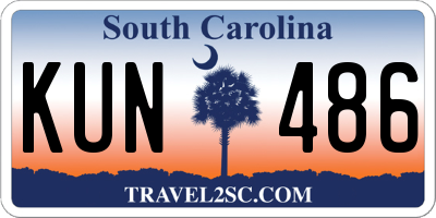 SC license plate KUN486
