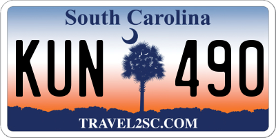 SC license plate KUN490
