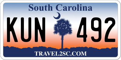 SC license plate KUN492