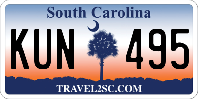 SC license plate KUN495