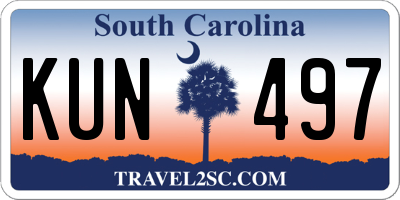 SC license plate KUN497