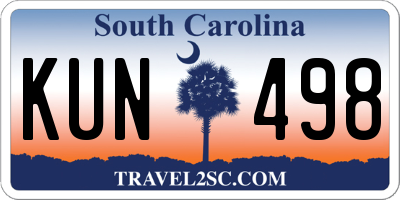 SC license plate KUN498