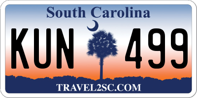 SC license plate KUN499