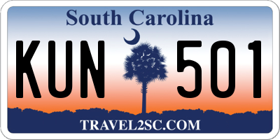 SC license plate KUN501