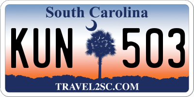SC license plate KUN503