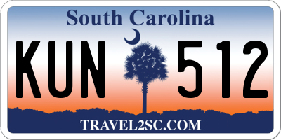 SC license plate KUN512