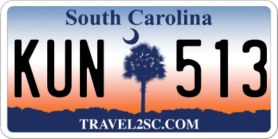 SC license plate KUN513