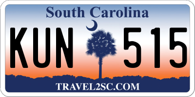 SC license plate KUN515