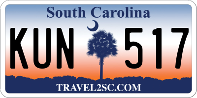 SC license plate KUN517