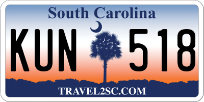 SC license plate KUN518