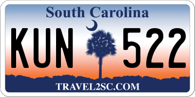 SC license plate KUN522