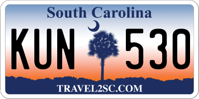 SC license plate KUN530