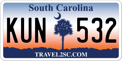 SC license plate KUN532